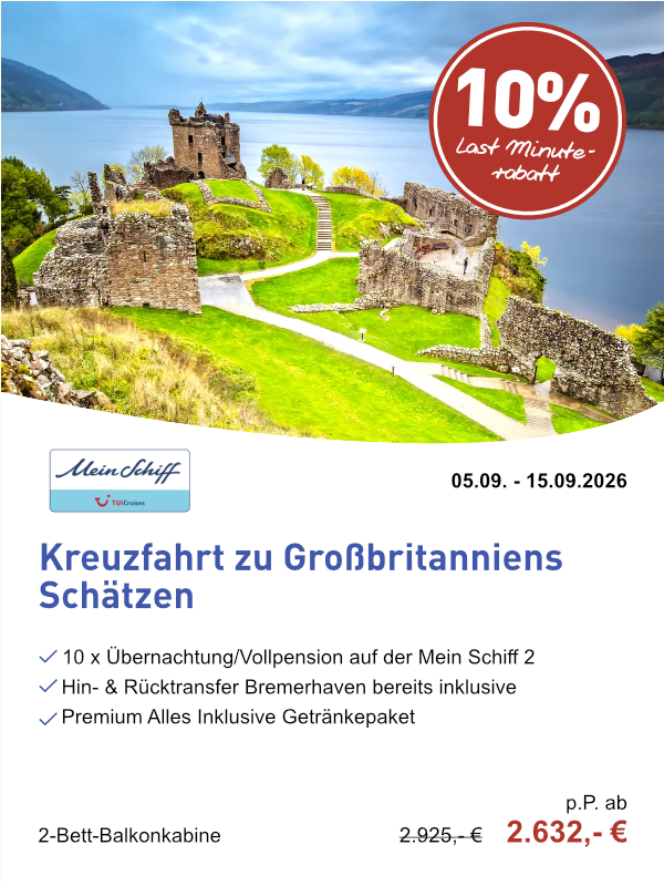 Weltenbummler Last Minute - TUICruises MEIN SCHIFF 2